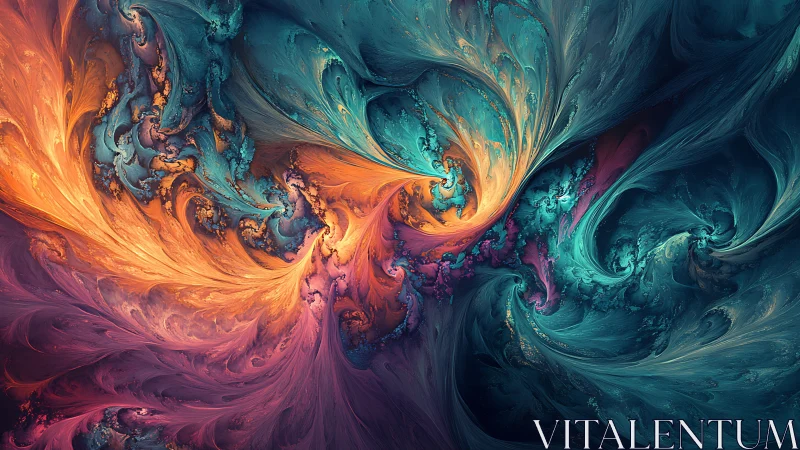 Fractal vortex swirls render dynamic chromatic turbulence