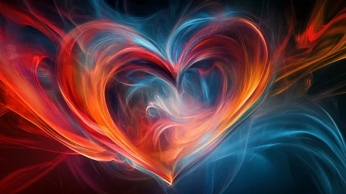 Luminous Heart: Radiant Energy Swirls Converge.