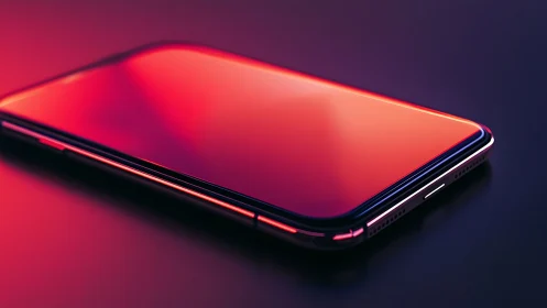 Premium Smartphone Rendered in Neon Pink and Deep Navy Gradient Environment.