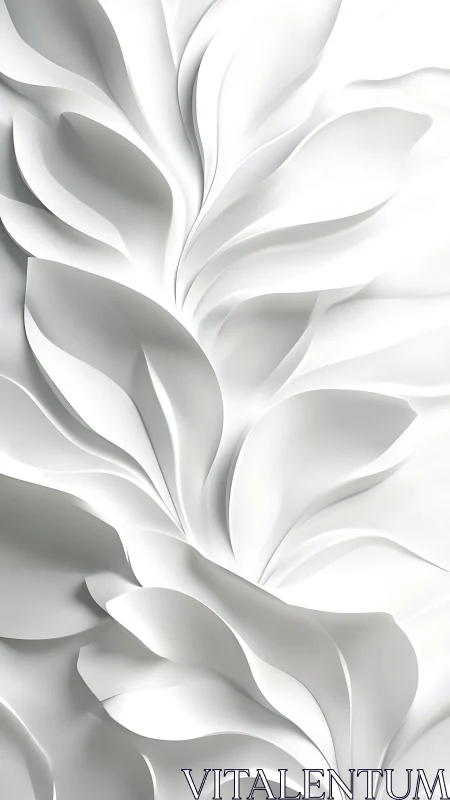 Gentle white paper petals flowing in soft sculpted waves.