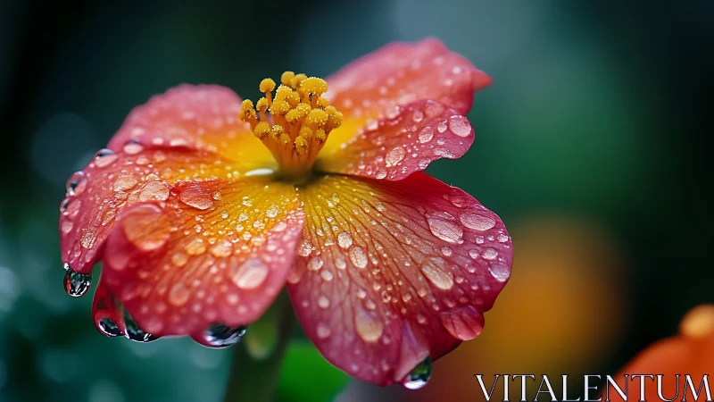 Vibrant Pink Bloom Glistens with Fresh Morning Dewdrops