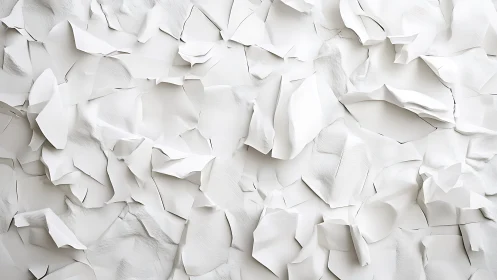 Layered white paper relief forming sculptural abstract field.