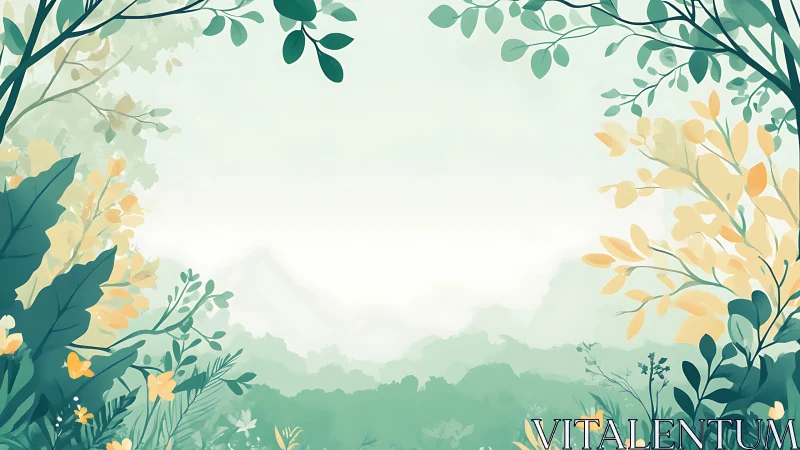 Garden Dreams in Soft Greens and Gold.