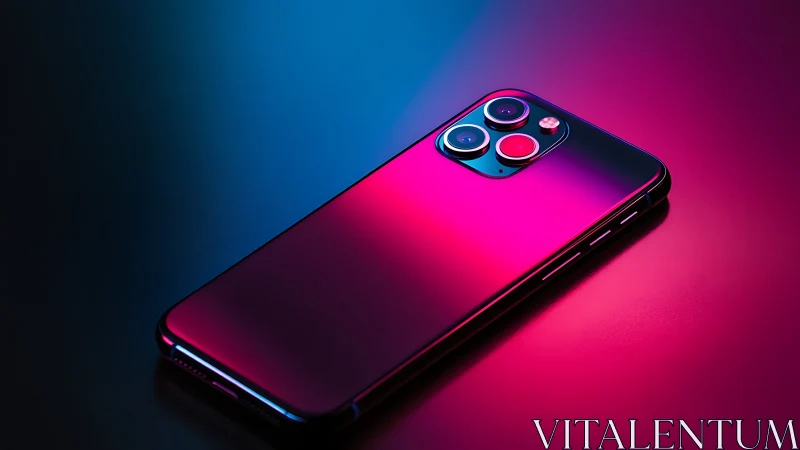 Premium Smartphone with Chromatic Light Effects Gradient.