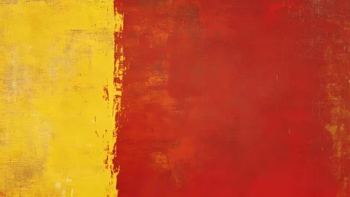 Bold Abstract Art with Yellow and Red Color Blocks, Textured Finish.