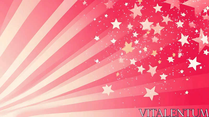 Radiant pink starburst background with layered glowing stars.