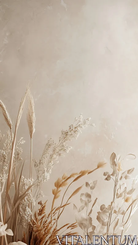 Soft Dried Grasses Dance in Peaceful Beige Harmony