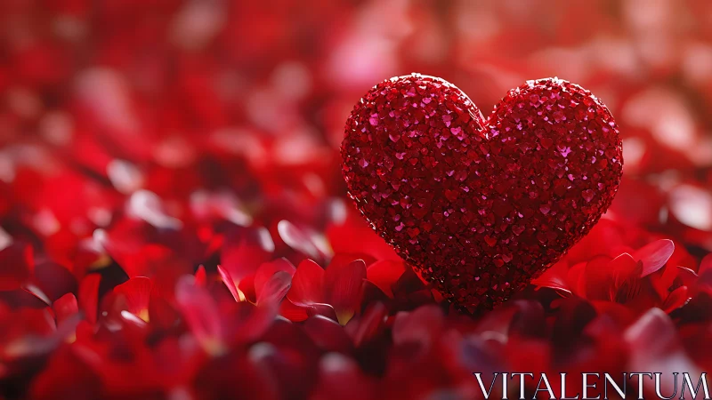 Crimson Sparkle Steals the Spotlight Among Velvet Rose Petals