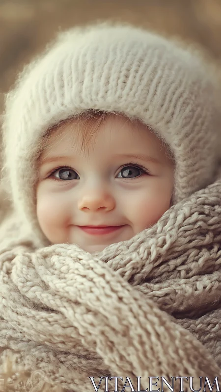 Cozy Winter Warmth: A Child's Gentle Smile