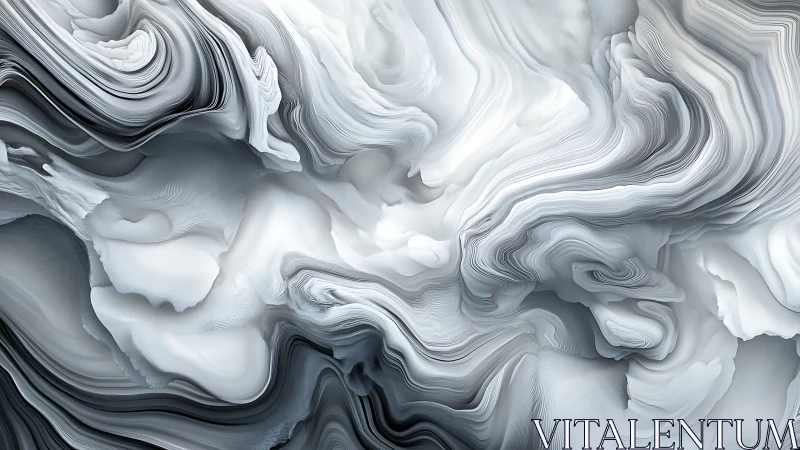 Layered monochrome abstract waves with flowing contours.