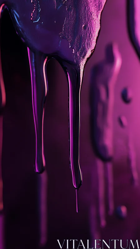 Neon drip cascade in electric violet chrome glowscape.