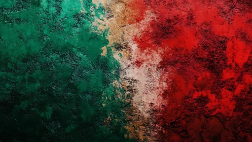 Weathered tricolor wall remembers a hundred loud sunsets