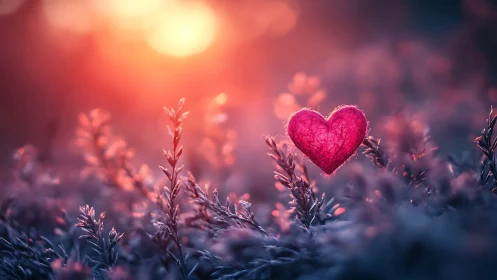 Crimson Heart Blooms in Golden Sunset Light