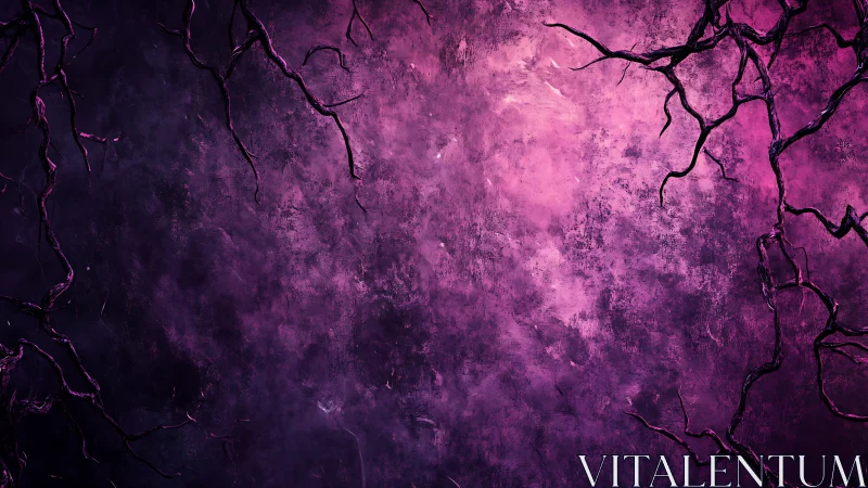 Mystic violet branches framing a moody glowing night sky.