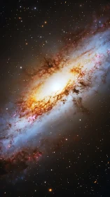 Spiral galaxy core shows dense dust lanes and star fields