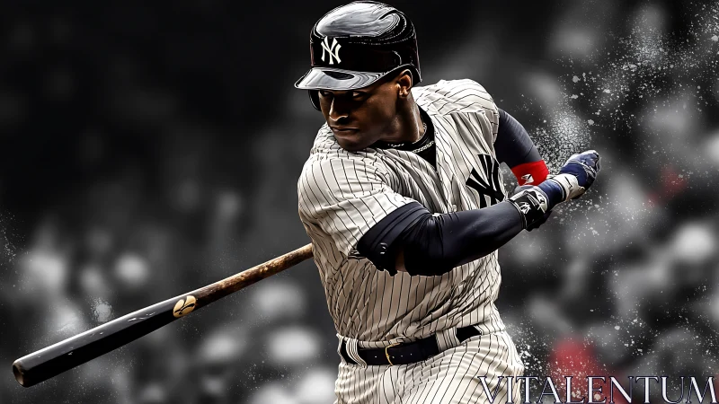 Dynamic baseball batter swings through impact in photoreal detail