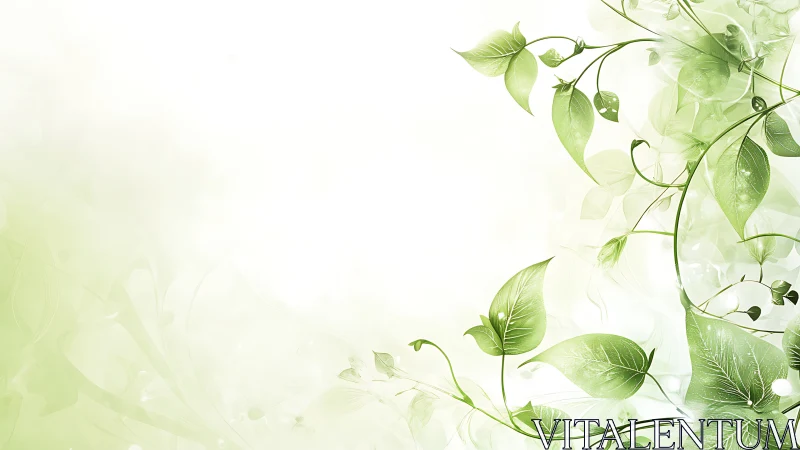 Leafy spirals quietly sketch a fresh garden in midair