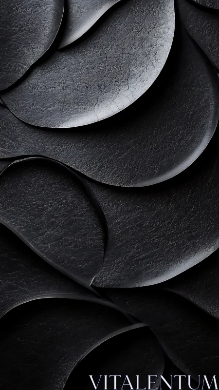 Layered black crescent surfaces in sculpted 3D abstraction.