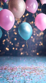 Festive Balloons Floating in Celebration.