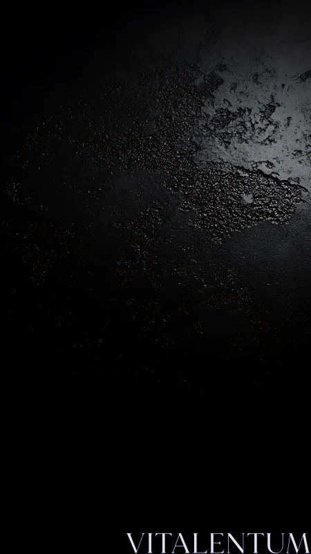 Dark textured surface displays partial reflective roughness