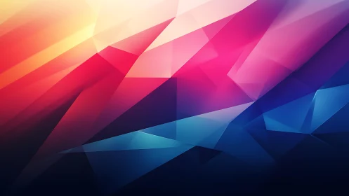 Abstract geometric art with vibrant gradient colors and sharp lines.