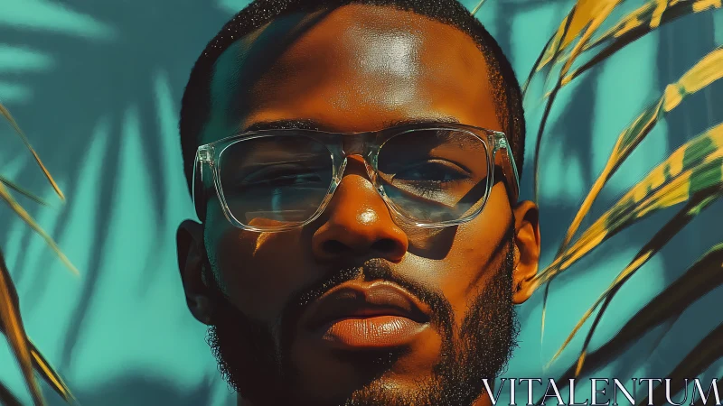 Sunlit glass frames crown a cool summer portrait daydream.