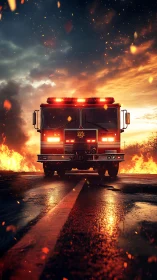 Fire Engine Emergency Response with Atmospheric Combustion Effects