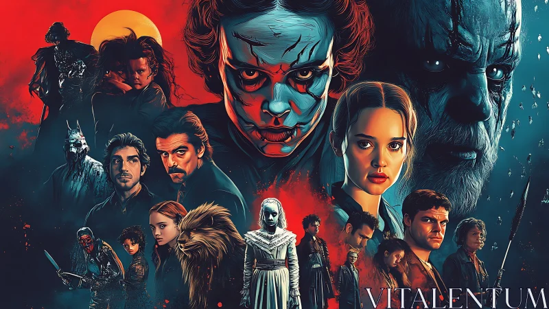 Twin-toned nightmare collage gathers brooding cinematic souls