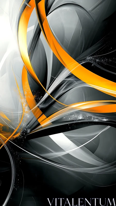 Parametric ribbons in high‑contrast digital motion field.