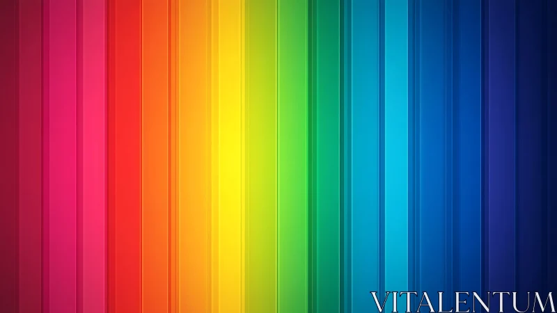 Vertical rainbow panels quietly step from warmth into cool