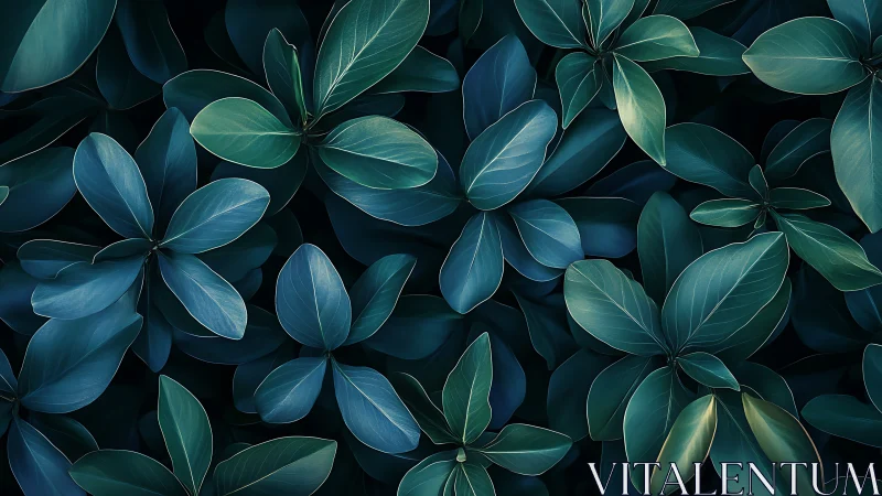 Dense arrangement of overlapping blue-green foliage fills frame