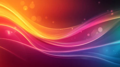 Chromatic light waves curve across radiant gradient field.