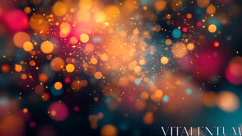 Vibrant abstract bokeh lights in warm tones, digital art style.