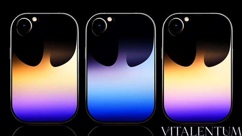 Triple gradient smartphone backs showcase glossy reflective finish