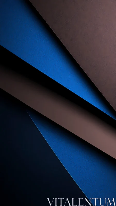 Layered diagonal abstraction in blue and brown tones.