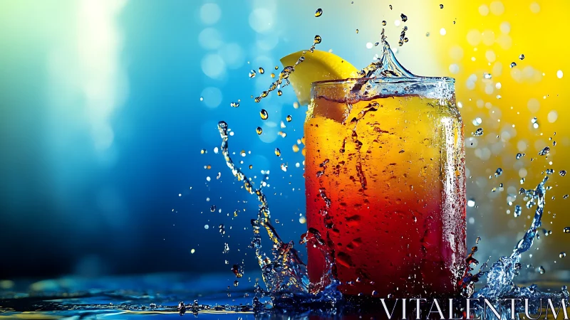 Refreshing Splash: A Vibrant Gradient Drink Comes Alive