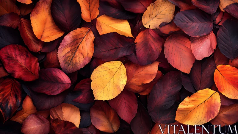 Autumn leaves create a rich mosaic of warm seasonal color.
