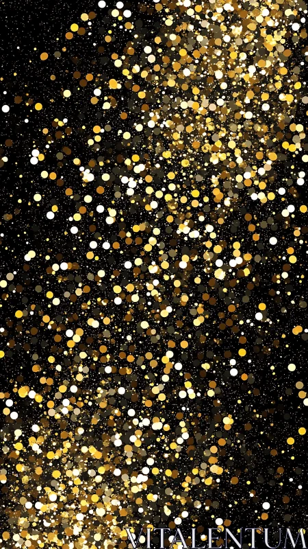 Golden confetti night sky with softly glowing sparks.