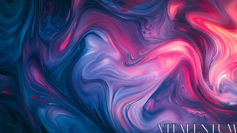 Neon fluid abstraction with swirling pink and blue light.