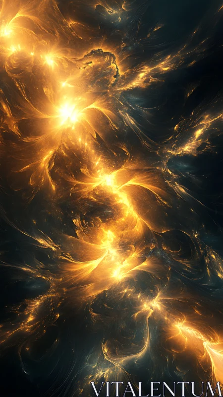 Stellar Ember River Winding Through Midnight Nebulae.