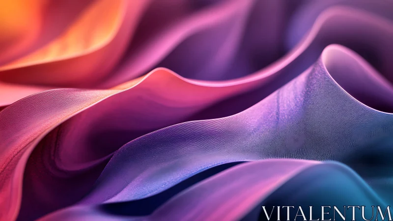 Iridescent fabric waves in neon gradient lightscape abstraction.