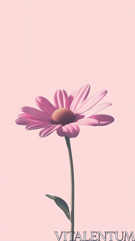 Pink Daisy's Gentle Bloom Against a Soft Sky.