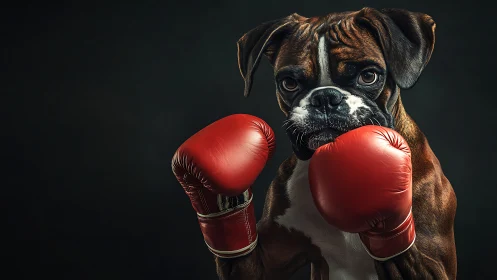 Boxer Dog Rendered in Professional 3D with Red Glove Anthropomorphism