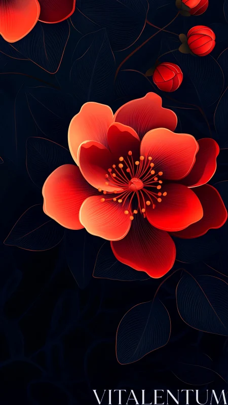 Incandescent Floral Form: Neon Bloom with Radiating Filament Structure.