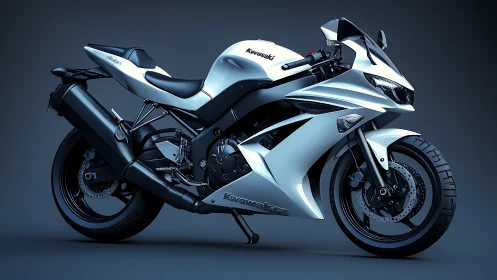 3D superbike render with aerodynamic fairings and studio contrast.