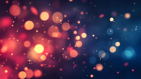 Vibrant bokeh lights on dark gradient background, abstract style.