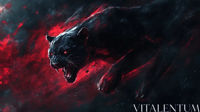 Fel Beast Dynamic Energy Render: Snarling Demonic Feline Silhouette