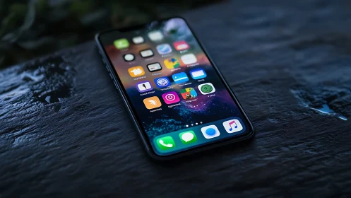 Modern iPhone Home Screen Glows with Vibrant Apps