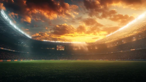 Sunset roar above a charged stadium of waiting thunder.