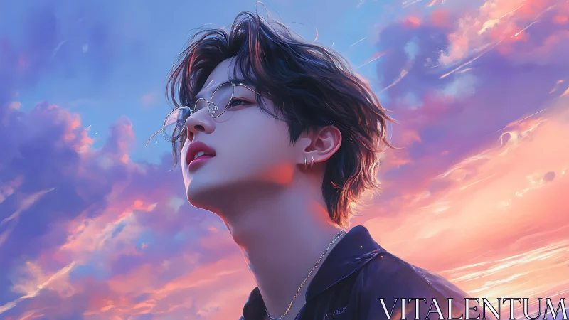 Dreamy sunset gaze with soft pastel sky reflections.
